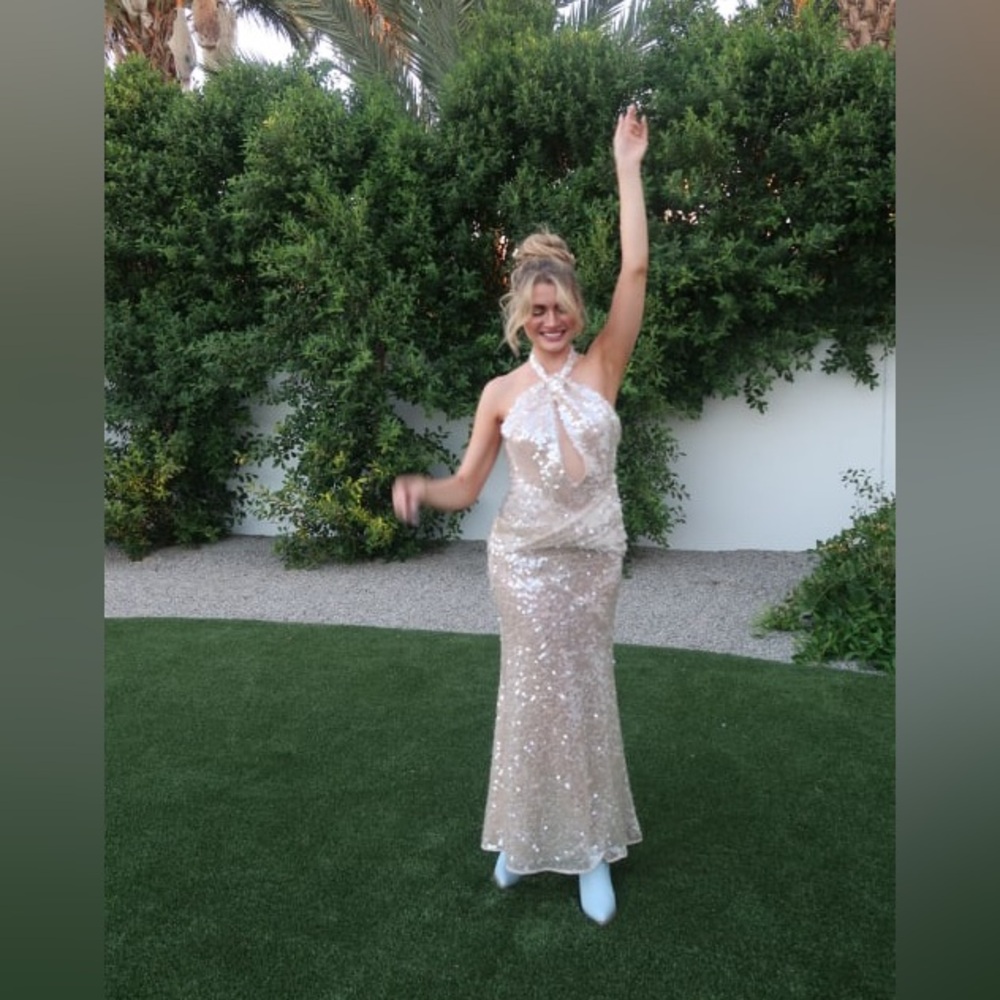 For Love & Lemons SYDNEY SEQUIN MAXI DRESS Size Medium NWT - Picture 5 of 9